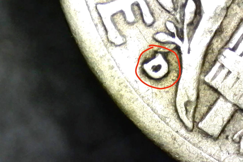 1943 D Mercury Dime Error Double Die Repunched Mint Cud "Cod" 90% Silver Coin - Image 4 of 4