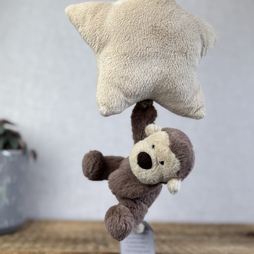 Jellycat Bashful Monkey Musical Pull - Brown Monkey Stars Lullaby Retired Rare - Picture 8 of 11