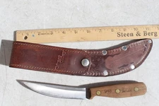VTG 1980s 5" Blade CHICAGO CUTLERY 94S Skinning Hunting Knife w Leather Sheath