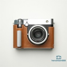 For Fujifilm GFX100RF Grip Half Case Leather Metal Insert Camera Cover MrStone