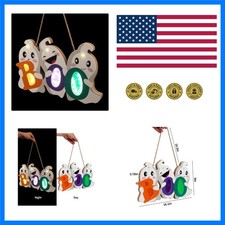 Light-Up BOO Ghost Door Hanger - 3 Cute Ghosts Decor for Halloween Spirit