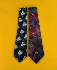 2 Disney Cervantes Vintage Mickey Mouse Neckties - Made in USA