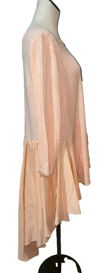 Túnica Diane Gilman para mujer Mix Media alta baja talla 1X falda plisada dobladillo cuello barco Foto 4 de 4