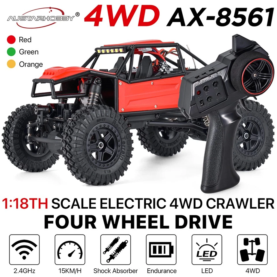 AUSTARHOBBY AX-8561 2.4G 1/18 RC Crawler 4WD Rock Sheep Climbing Car for Kids - Image 2 of 4