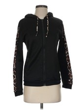 Assorted Brands Women Black Zip Up Hoodie XS