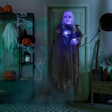 HollyHOME Animated Hanging Ghost with Glowing...