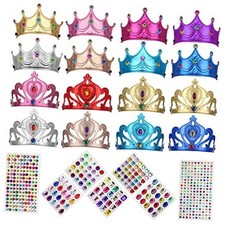 23 Pieces Foam Crowns Set, Princess Tiaras Crowns DIY Party Crowns Style 1