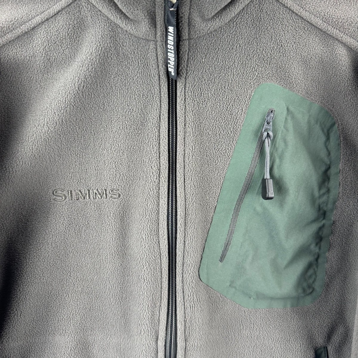 Simms Fishing Jacket Mens Medium Fleece Gore Wind Stopper Wading