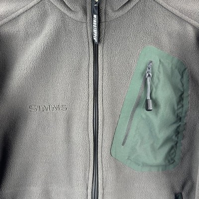Simms Fishing Jacket Mens Medium Fleece Gore Wind Stopper Wading