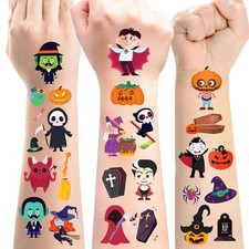 Halloween Temporary Tattoo for Kids - 260 Unique Halloween Trick or Treat Tatto