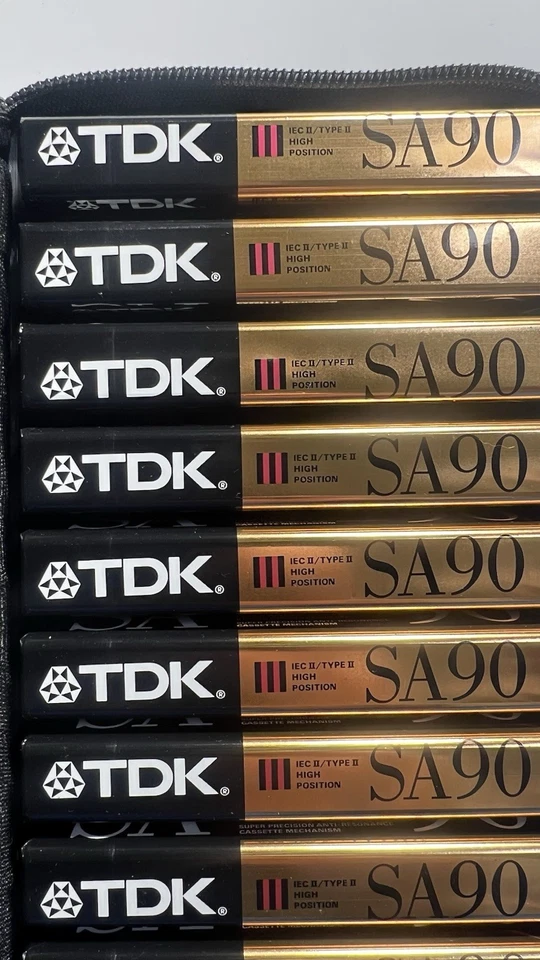 Lot of 15 🎧 Sealed TDK SA90 / SA60 High Position Type II Cassettes + Case - Image 2 of 4