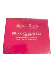 Barbie The Movie Weird Barbie Drinking Glasses Set of 2 NEW Dragon Glassware