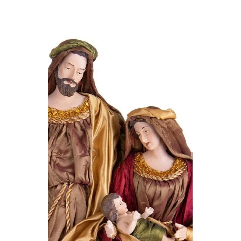 Natività Sacra Famiglia BRANDANI Burgundy Presepe Resina 47 cm Statua Natale, fotografia 7 di 9