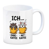 Kaffeebecher Katze Kaffee - Kaffeetasse Mit SüßEm Katzenpaar Mit Spruch: Ohne