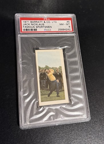 1971 Barratt & Co Goldflake Famous Sportsmen Jack Nicklaus #6 (RC) PSA 8