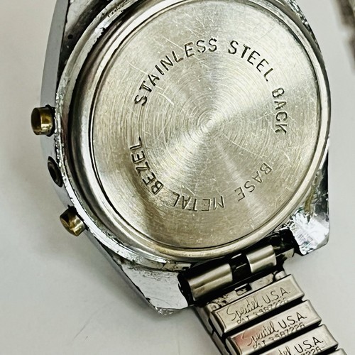 VTG 1970s Syncro Quartz by Microma Early Gen LCD Digital Watch Stretch Not Testd - Picture 4 of 6