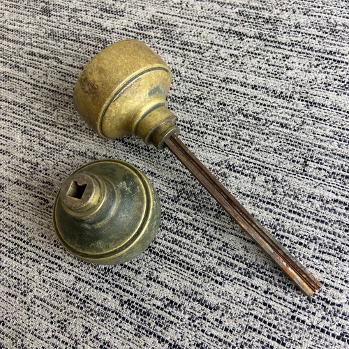 Yale Towne Brass Door Knobs Handles Backplates Mortise Lock Spindle Ornate Cross - Picture 14 of 16