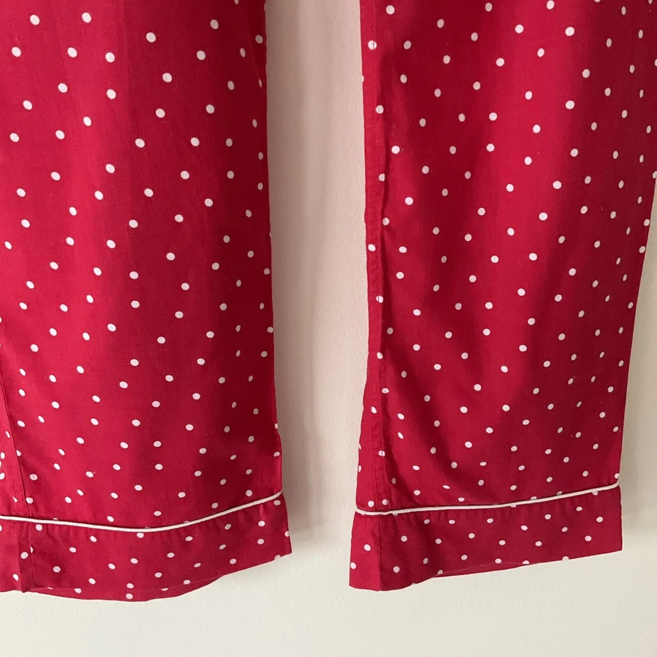 J.CREW Women's Size S Red & White Polka Dot Pajama Pants Bottoms Girl's - Image 3 of 4