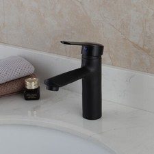 Bathroom Faucet Black Single Handle Hole Deck Mount Basin Vessel Sink Mixer Taps