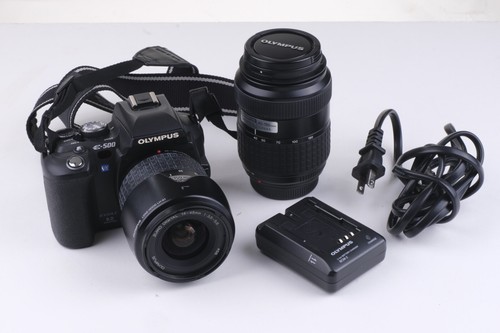 USED Olympus EVOLT E-500 Camera w/ 14-45mm & 40-150mm Lenses EXCELLENT Condition