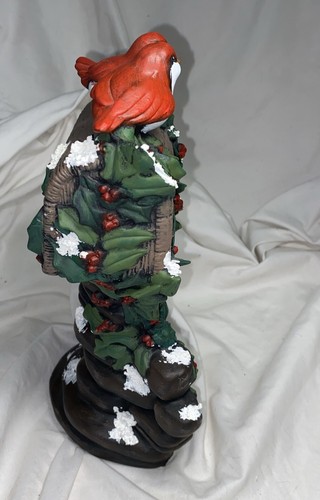 VINTAGE CARDINALS ON WINTER MAIL BOX W/GIFTS BEAUTIFUL!!! CERAMIC 9-1/2” Tall - Picture 3 of 7