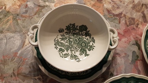 Villeroy & Boch,V&B Fasan grün 5 Suppentassen + 5 Untertassen - Bild 3 von 11