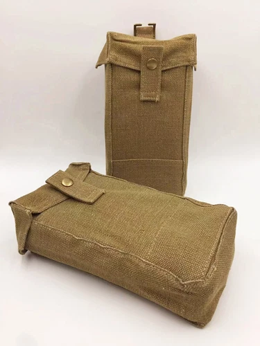 PAIR WW2 Uk British Army P 37 Canvas Ammo Pouch 1943 MILITARY Reenactments