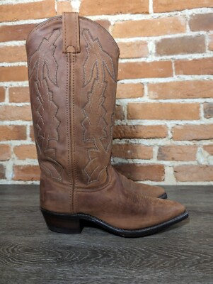 Vtg DAN POST MARLBORO Leather Cowboy Boots Tan Western P2552 Women's US 6.5 USA