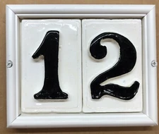  Tile Address Compact Plaque.  Applewood Pottery Frame. 3D tiles. American made