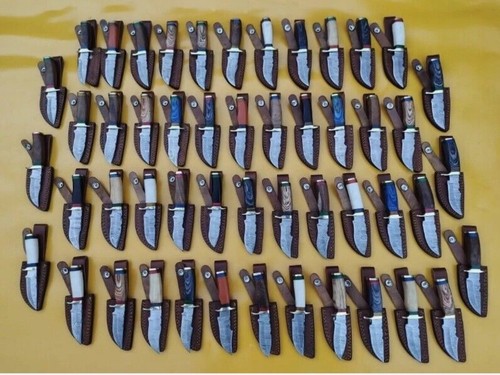 Lot of 20 Mix & 20 Stag CUSTOM HANDMADE DAMASCUS STEEL 6" SKINNER HUNTING KNIVE - Picture 8 of 8