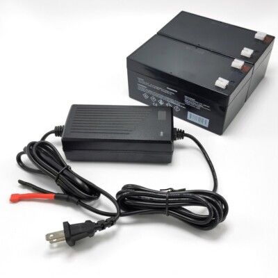Batteries and Charger Combo for Bruno Elan SRE-3000 3050 replace OEM-2401(B)