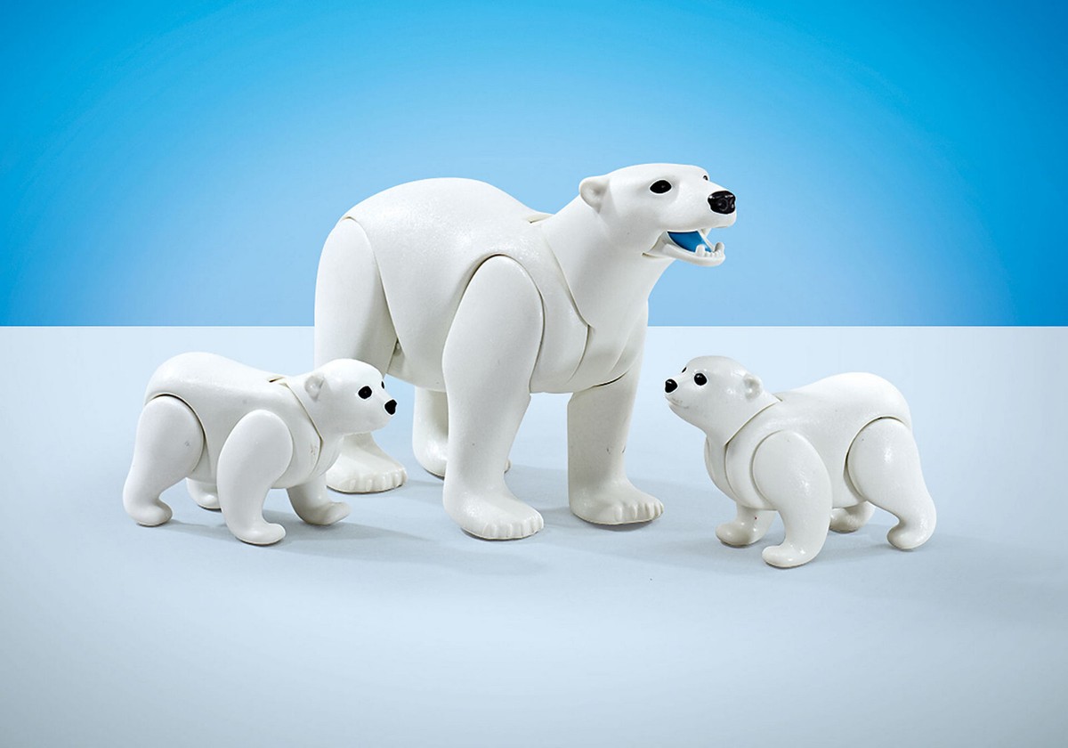 Playmobil Set 9833 Polar Bear Family White Bears Wild Animals Zoo