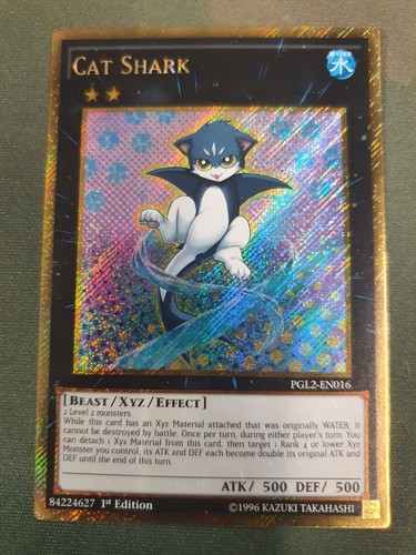 Yu-Gi-Oh! Sammelkarte – Cat Shark (PGL2-EN016), Premium Gold: Return Of The Bling, Unlimited Edition, Gold Secret Rare