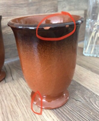 Lot De 6 Mazagrans En Terre Cuite - Tasses à Thé Marron - Vintage