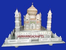 18" White Marble Taj Mahal Collectible Replica Use Table Top Center Home Decor