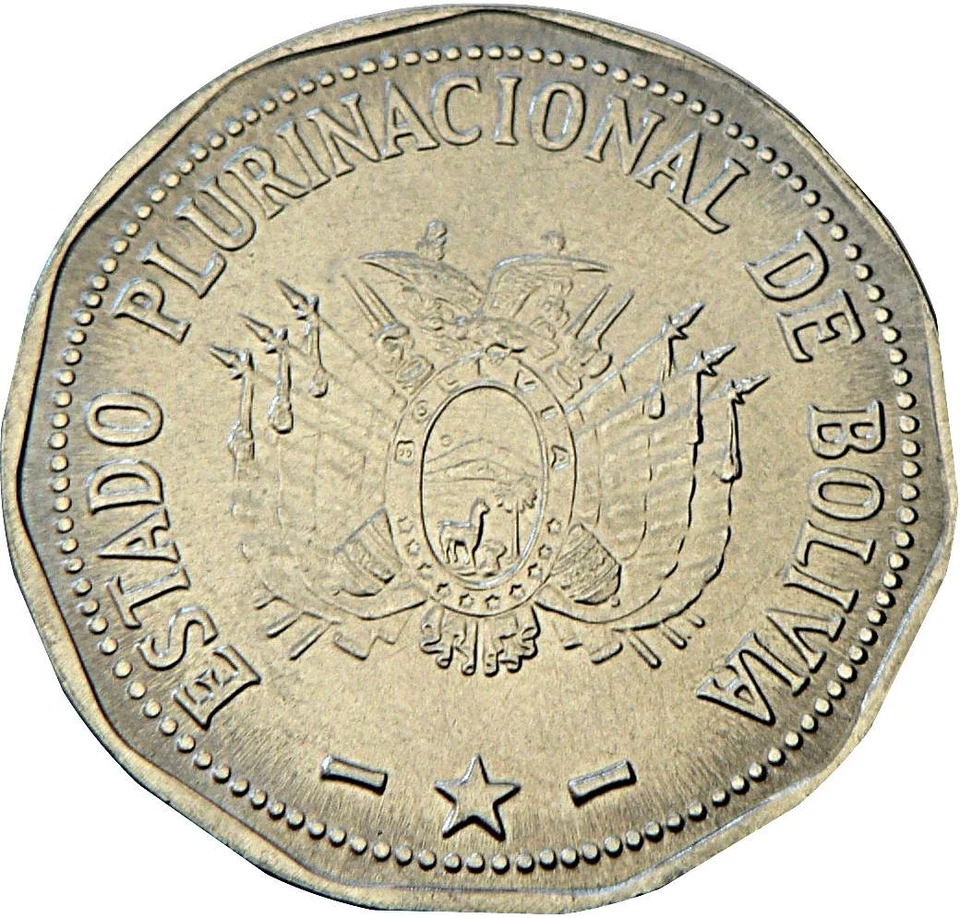 Bolivia | Moneda 2 Bolivianos | KM218 | 2010 - 2017 Foto 2 de 2