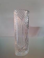Designer - Kristall Vase oval - geschliffen, schwere Qualit&auml;t