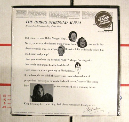 BARBRA STREISAND THE BARBRA STREISAND ALBUM LP RECORD PC 8807 REISSUE IN SHRINK - Imagen 2 de 7