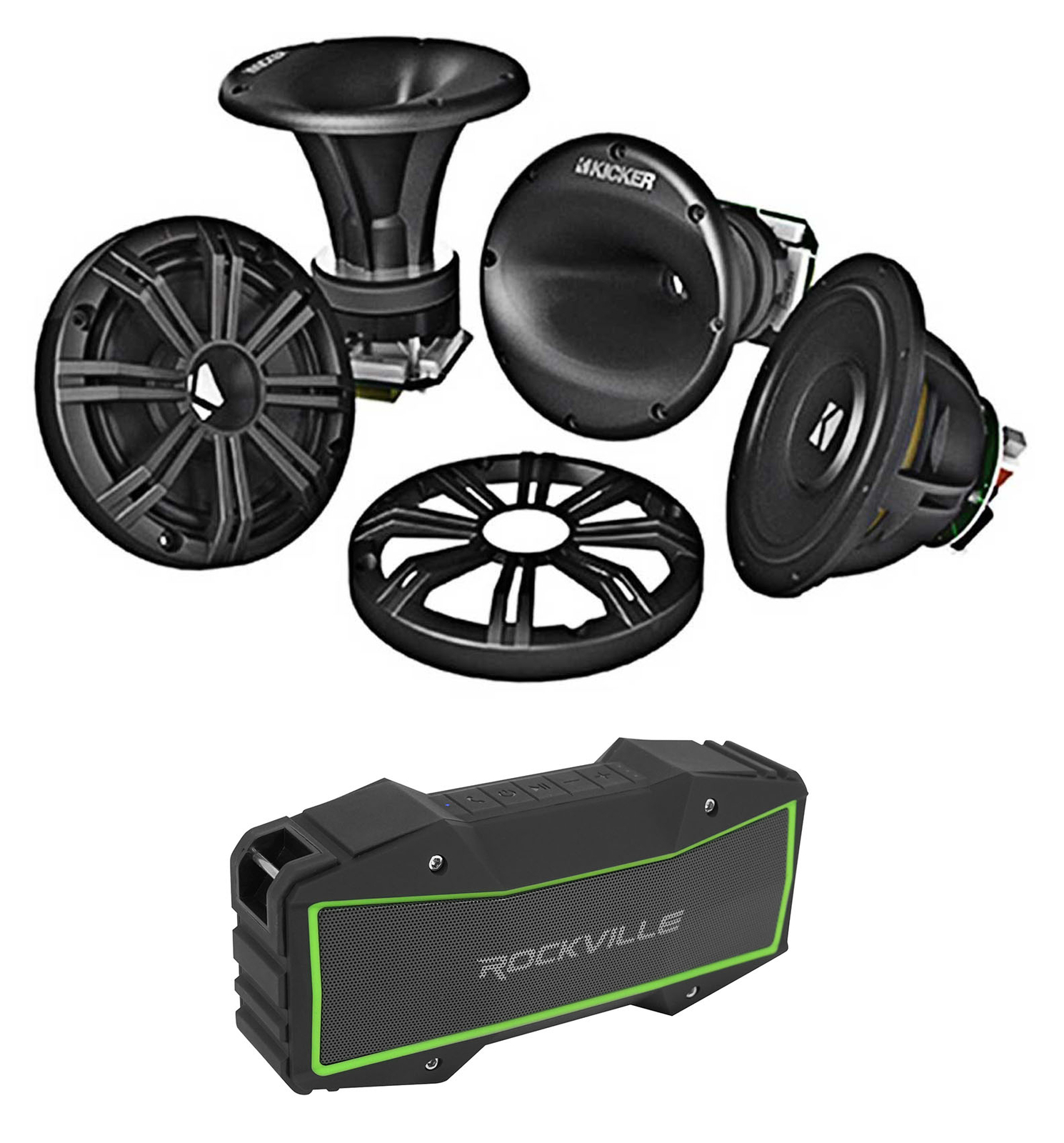 Морские компонентные колонки Kicker 41KMS674C 675 мощностью 400 Вт Бесплатный динамик Bluetooth