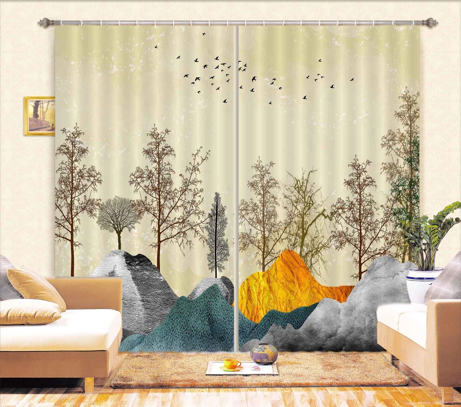 3D Tree Painting ZHUB5189 Photo Curtain Window Blockout Fabric Vera 2023
