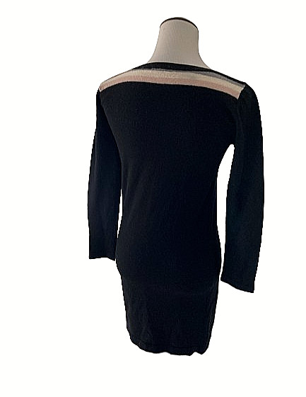 Lacoste Pure New Fine Merino Wool Sweater Dress Striped Size Small Women Bodycon thumbnail 3