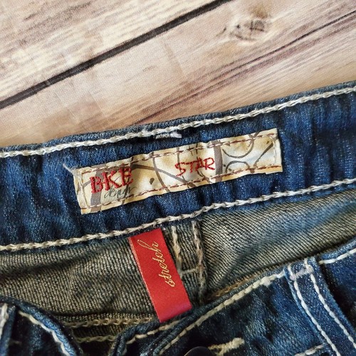 BKE Denim Star Womens Boot Cut Thick Stitch Flap Pocket Jeans Tag Size 28 - Picture 9 of 10