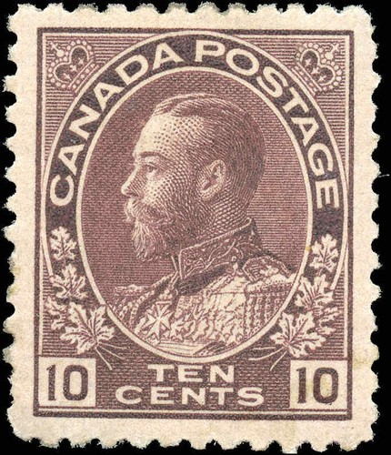 Canada Mint H F-VF 10c Scott #116 1912 King George V Admiral Issue Stamp - Picture 1 of 2