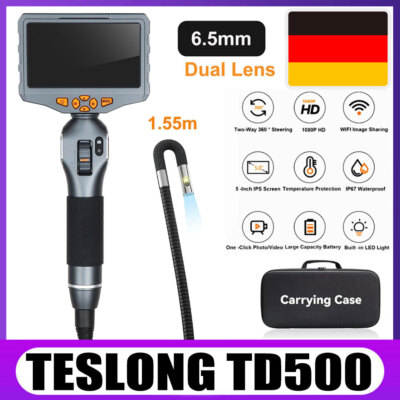 TESLONG TD500 6.5MM Dual Lens Articulating Borescope Endoskop Kamera mit WIFI DE