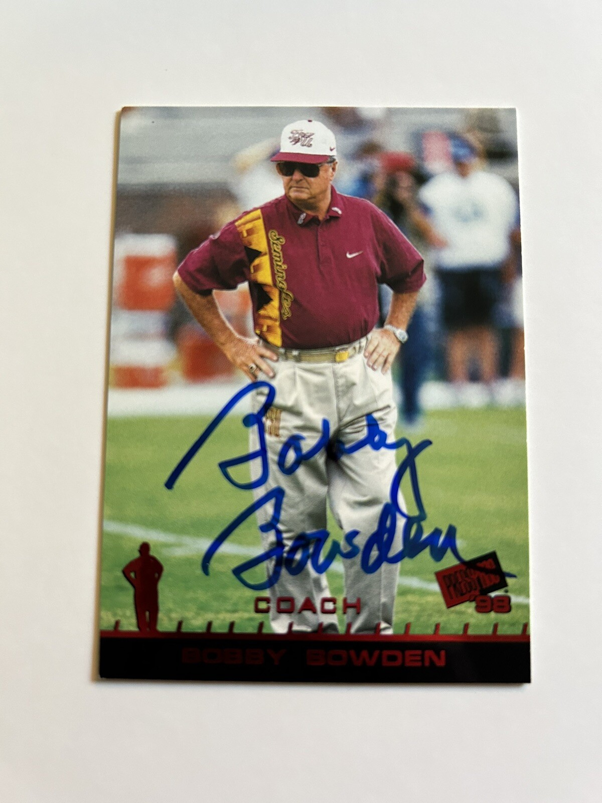 Bobby Bowden Autographed Signed 1998 PressPass Red Card # 48 