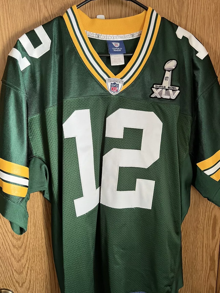 Aaron Rodgers authentic Reebok Green Bay Packers Super Bowl jersey NFL jerseys