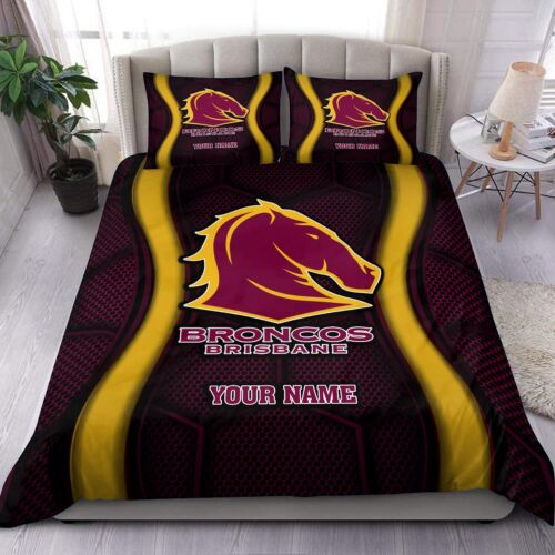 New Brisbane Broncos Bedding Set Doona Quilt Cover Queen King Kid Men Gift - Bild 7 von 26