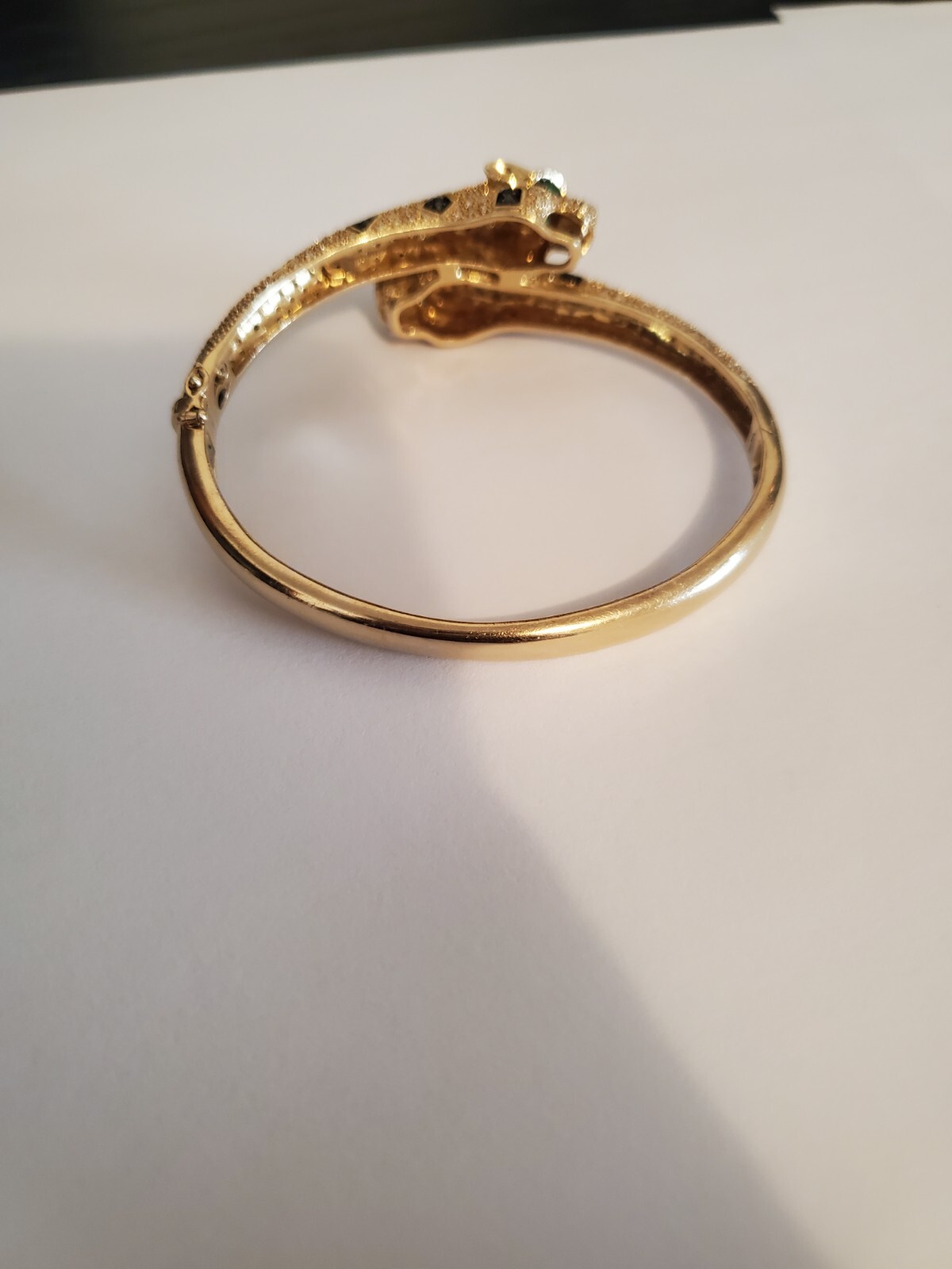 14kt Double Leopard Head Bangle with Diamonds 💎 - image 3