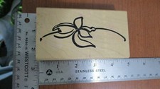 DENAMI DESIGNS 1998 Rubber Stamp on Wood LARGE FLOWER