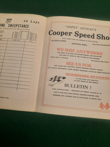 1965 USAC Sprint Car Race Program, Reading PA, July 17, Foyt, Unser, Andretti - Picture 5 of 6